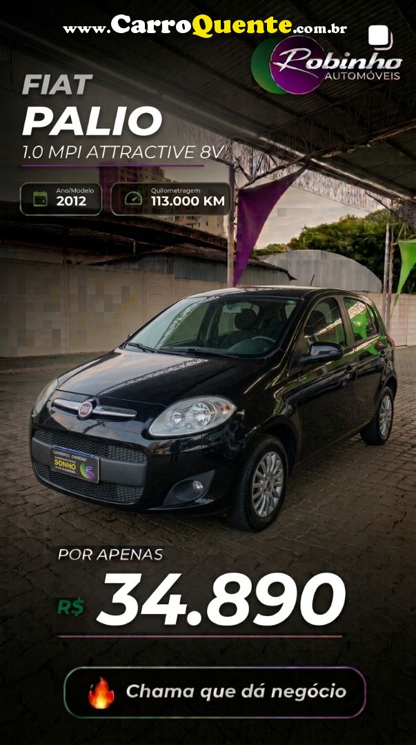 FIAT PALIO 1.0 MPI ATTRACTIVE 8V 2012 - Loja