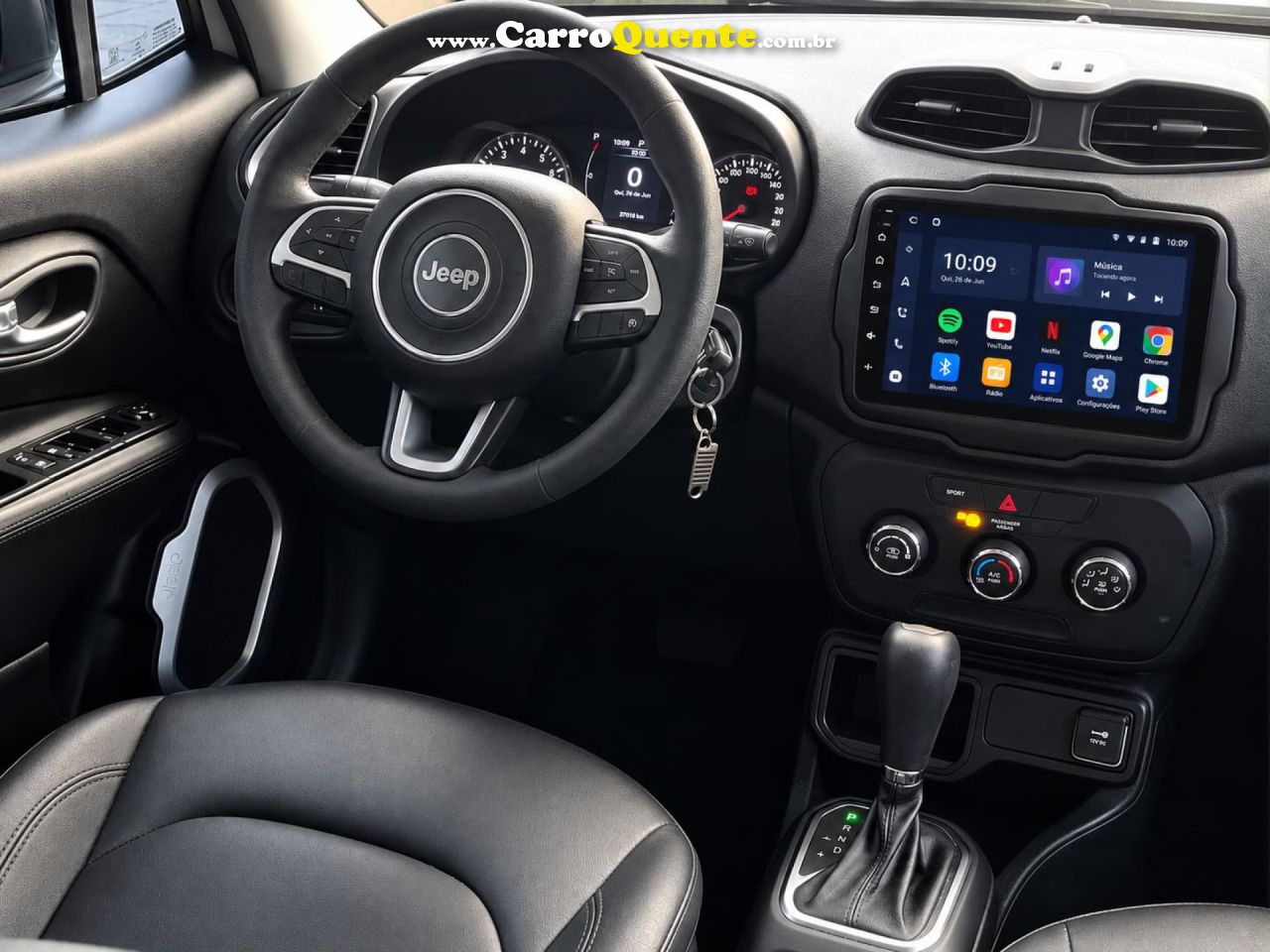 JEEP   RENEGADE AUTOMATICA FLEX 2021 UNICA DONA BAIXISSIMA KM EXCELENTE ESTADO   BRANCO 2021 1.8 FLEX - Loja