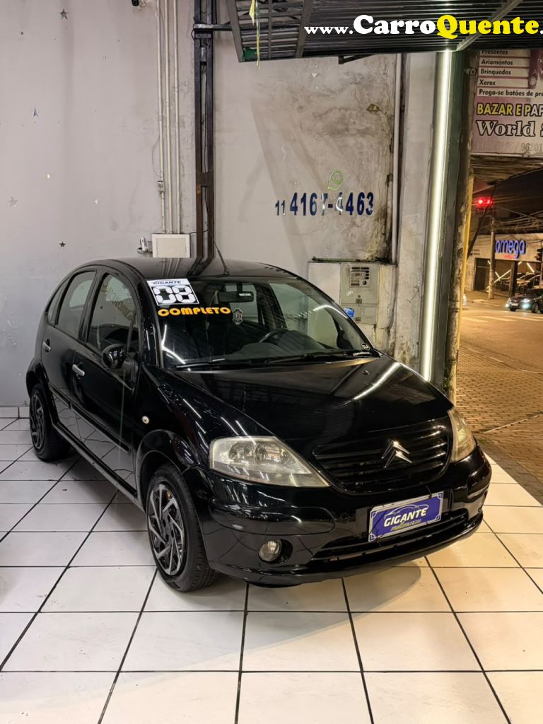 CITROËN   C3 EXCLUSIVE 1.4 FLEX 8V 5P   PRETO 2008 1.4 FLEX - Loja