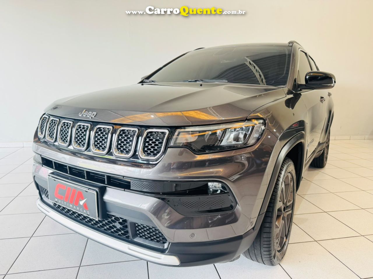 JEEP   COMPASS LONG. T270 1.3 TB 4X2 FLEX AUT.   CINZA 2023 1.3 FLEX - Loja
