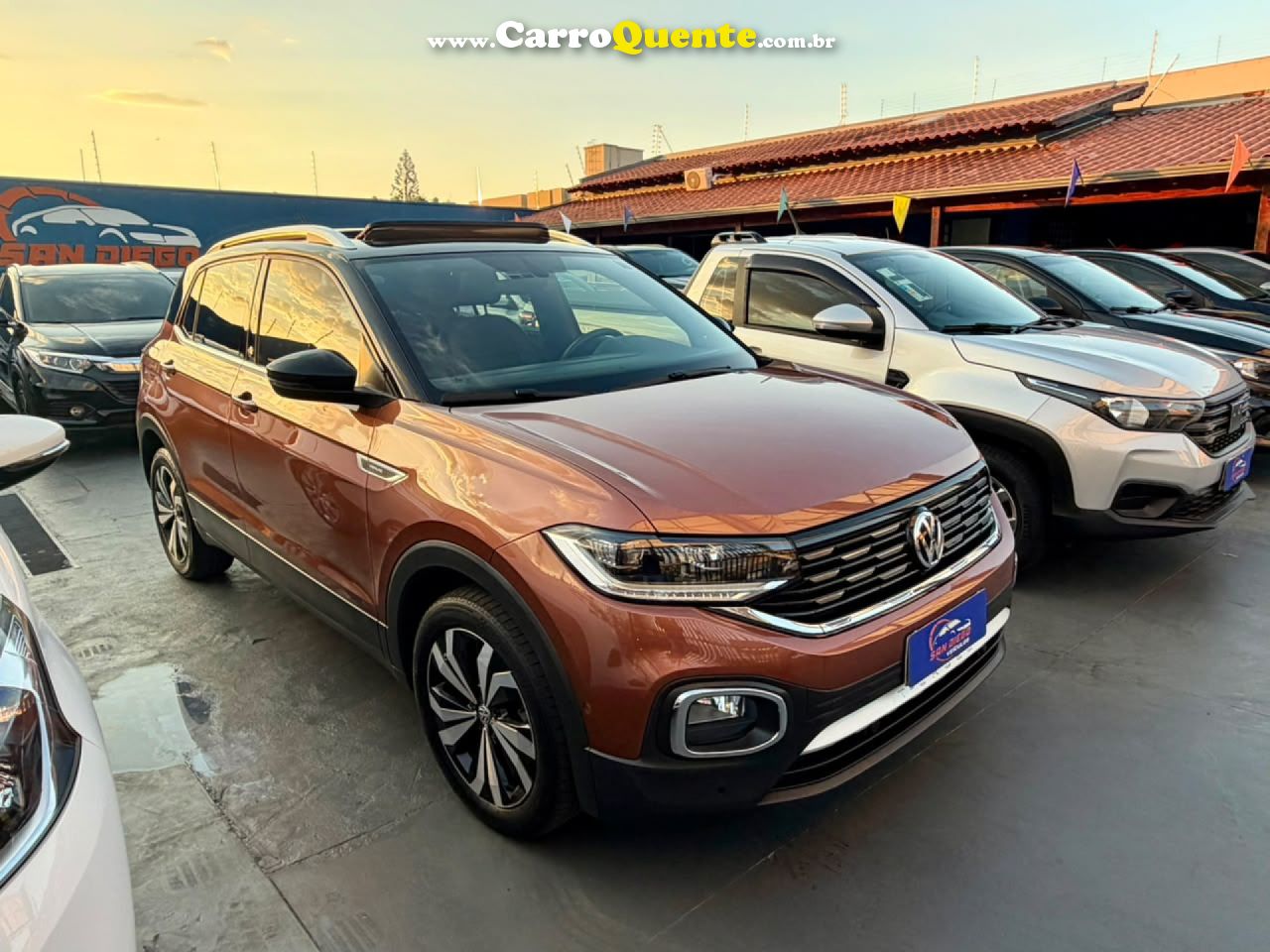 VOLKSWAGEN   T-CROSS HIGHLINE 1.4 TSI FLEX 16V 5P AUT   MARROM 2020 1.4 FLEX - Loja