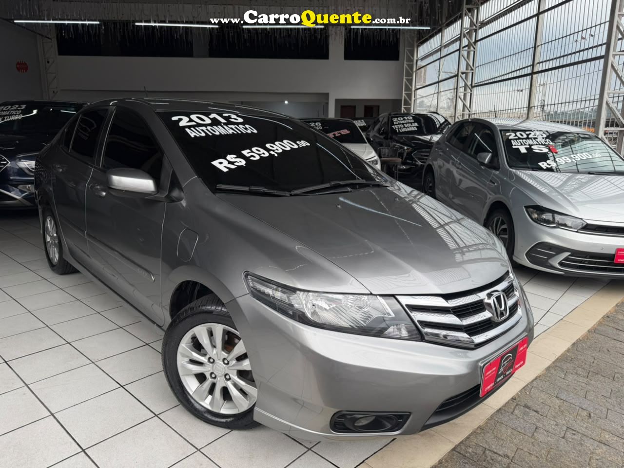 HONDA   CITY SEDAN LX 1.5 FLEX 16V 4P AUT.   CINZA 2013 1.5 FLEX - Loja