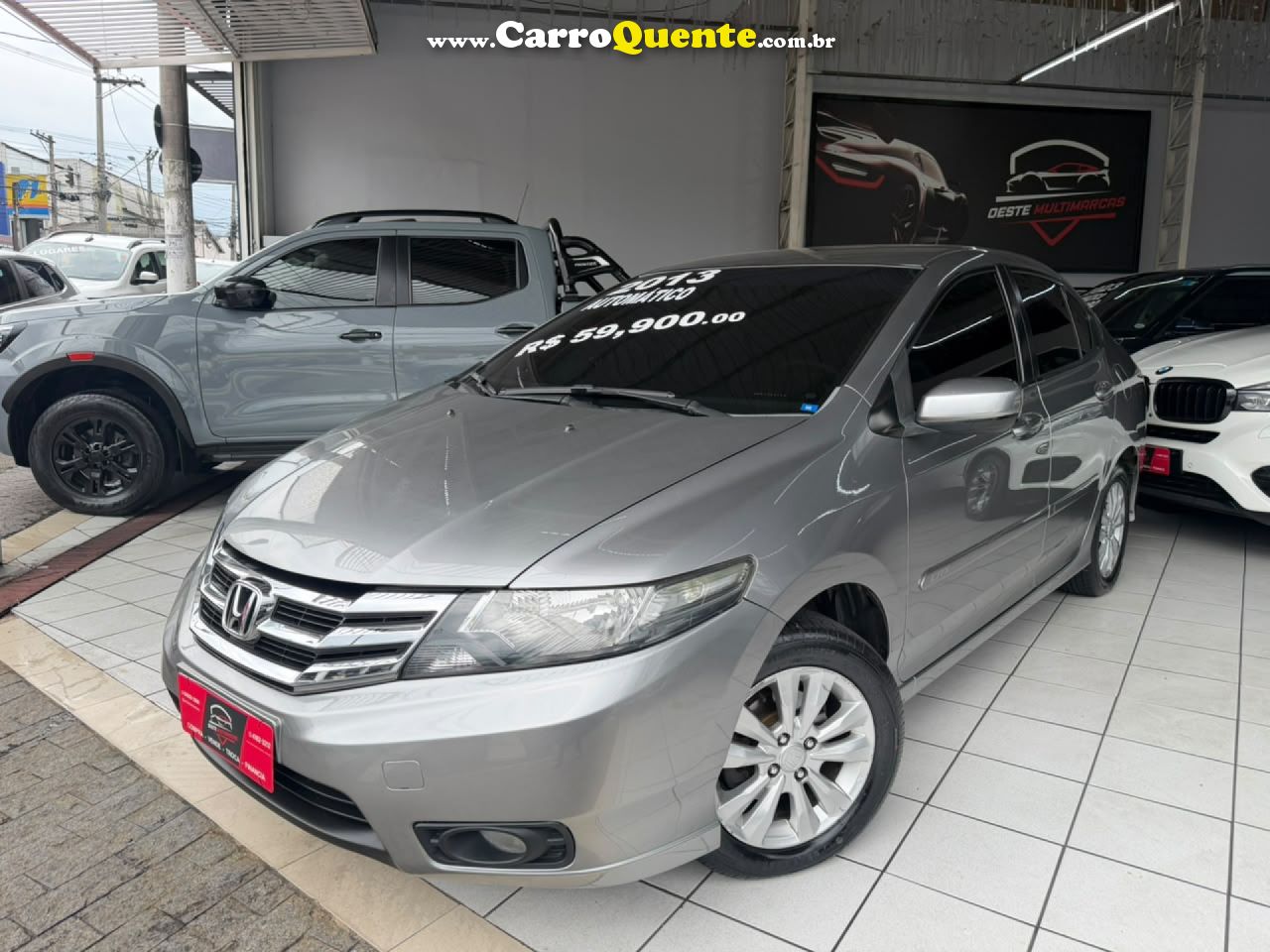 HONDA   CITY SEDAN LX 1.5 FLEX 16V 4P AUT.   CINZA 2013 1.5 FLEX - Loja