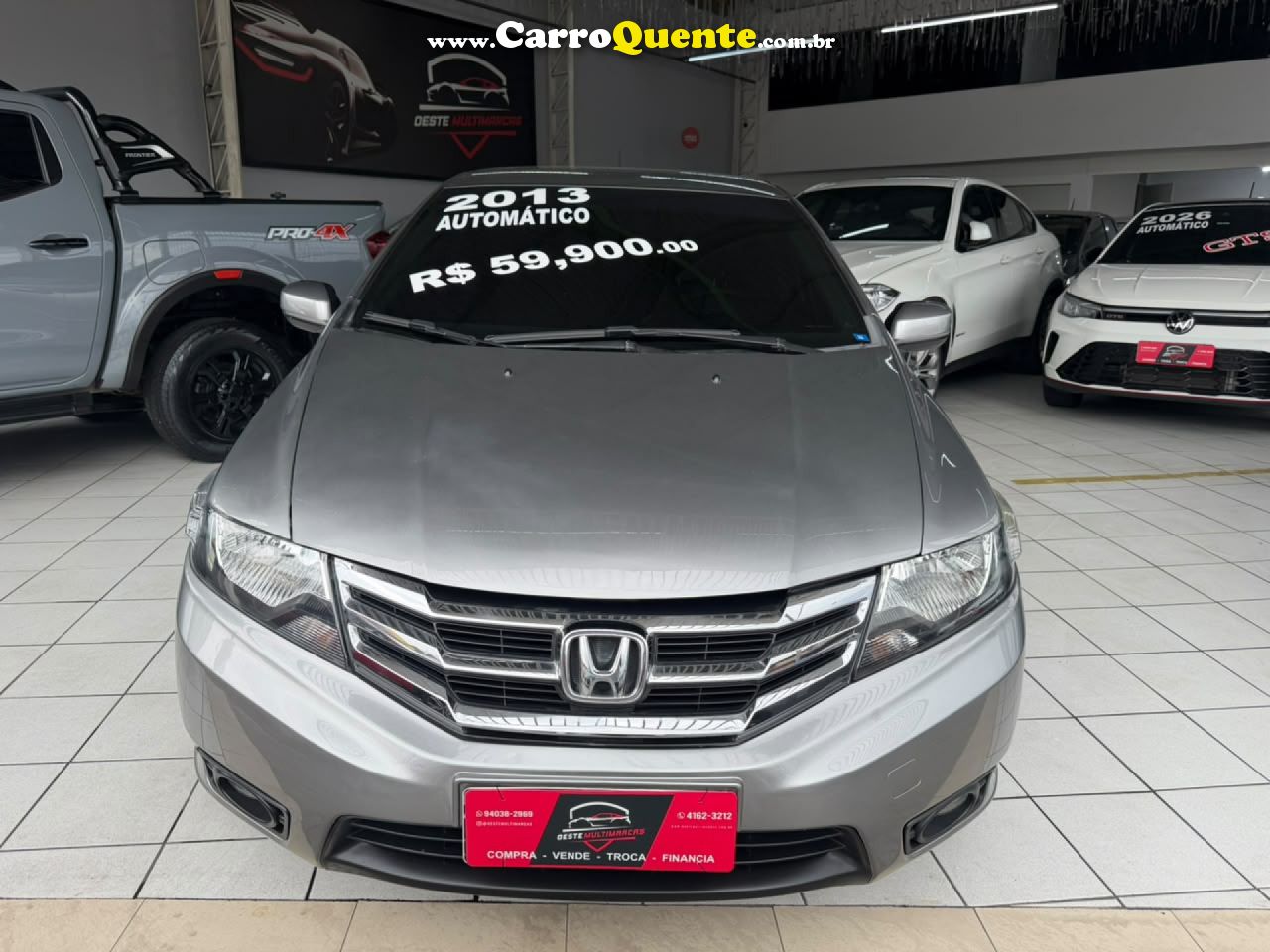 HONDA   CITY SEDAN LX 1.5 FLEX 16V 4P AUT.   CINZA 2013 1.5 FLEX - Loja