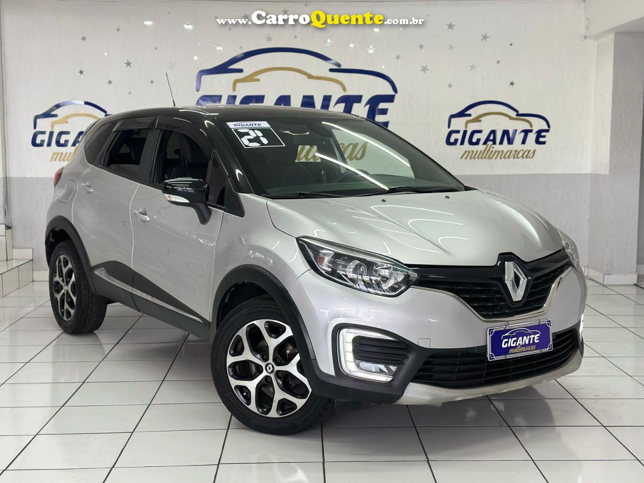 RENAULT   CAPTUR INTENSE 1.6 16V FLEX 5P AUT.   PRATA 2021 1.6 FLEX - Loja