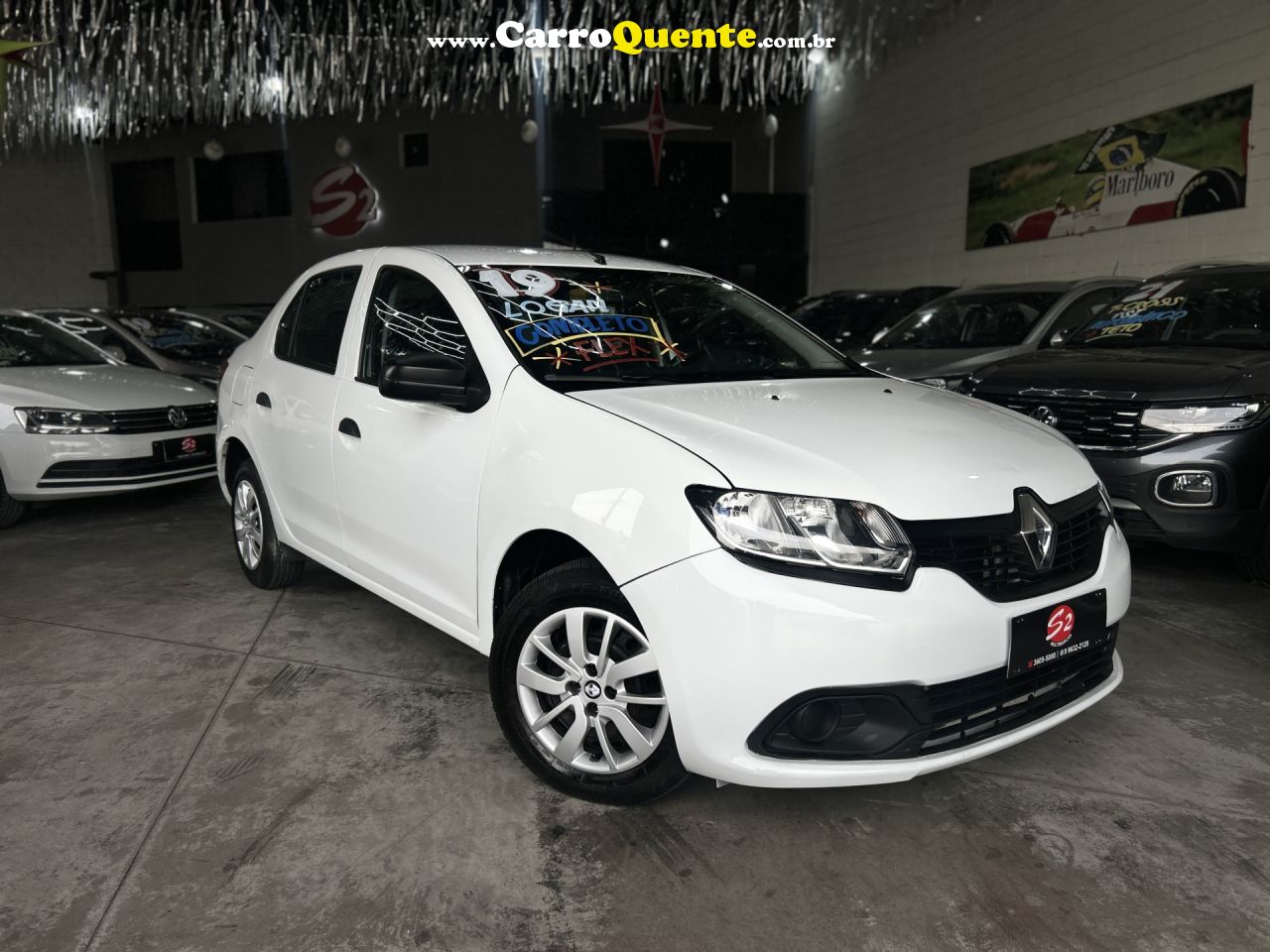 RENAULT   LOGAN AUTHENTIQUE FLEX 1.0 12V 4P   BRANCO 2019 1.0 FLEX - Loja