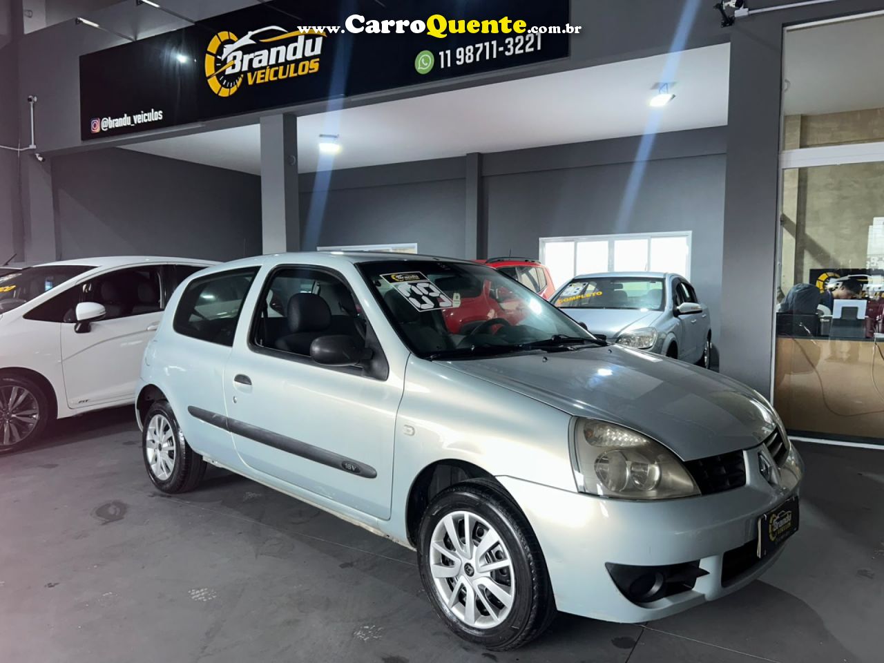 RENAULT   CLIO CAMPUS HI-FLEX 1.0 16V 3P   PRATA 2008 1.0 GASOLINA - Loja