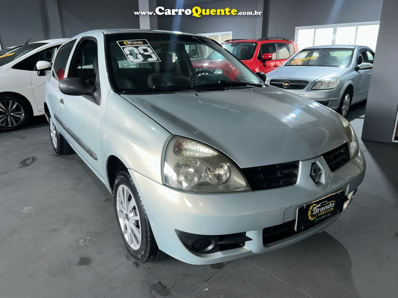 RENAULT   CLIO CAMPUS HI-FLEX 1.0 16V 3P   PRATA 2008 1.0 GASOLINA - Loja