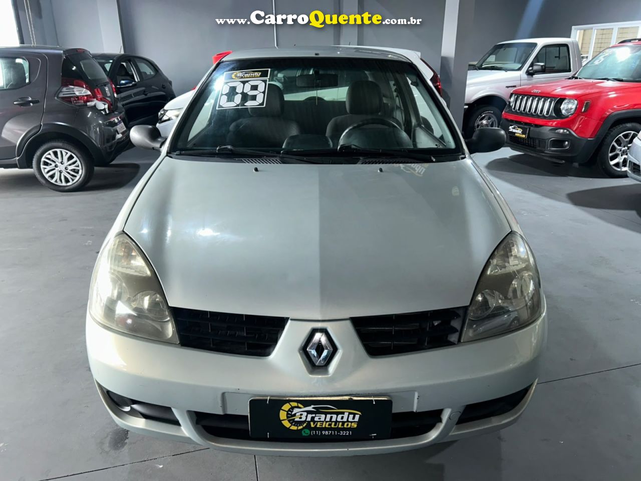 RENAULT   CLIO CAMPUS HI-FLEX 1.0 16V 3P   PRATA 2008 1.0 GASOLINA - Loja
