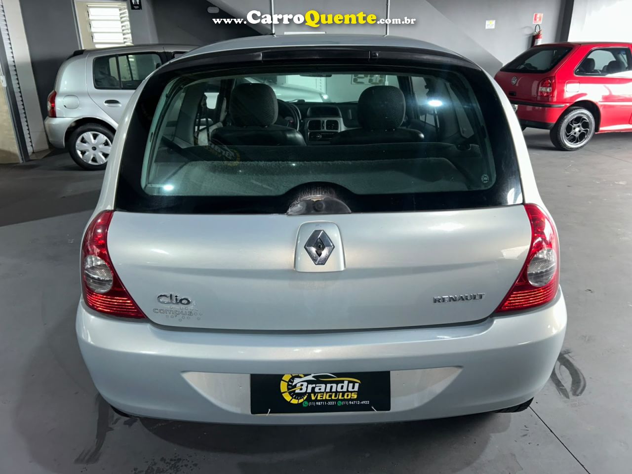 RENAULT   CLIO CAMPUS HI-FLEX 1.0 16V 3P   PRATA 2008 1.0 GASOLINA - Loja