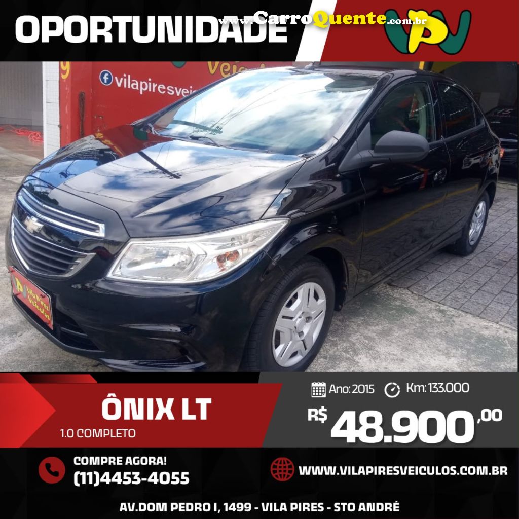 CHEVROLET   ONIX HATCH LT 1.0 8V FLEXPOWER 5P MEC.   PRETO 2015 1.0 FLEX - Loja