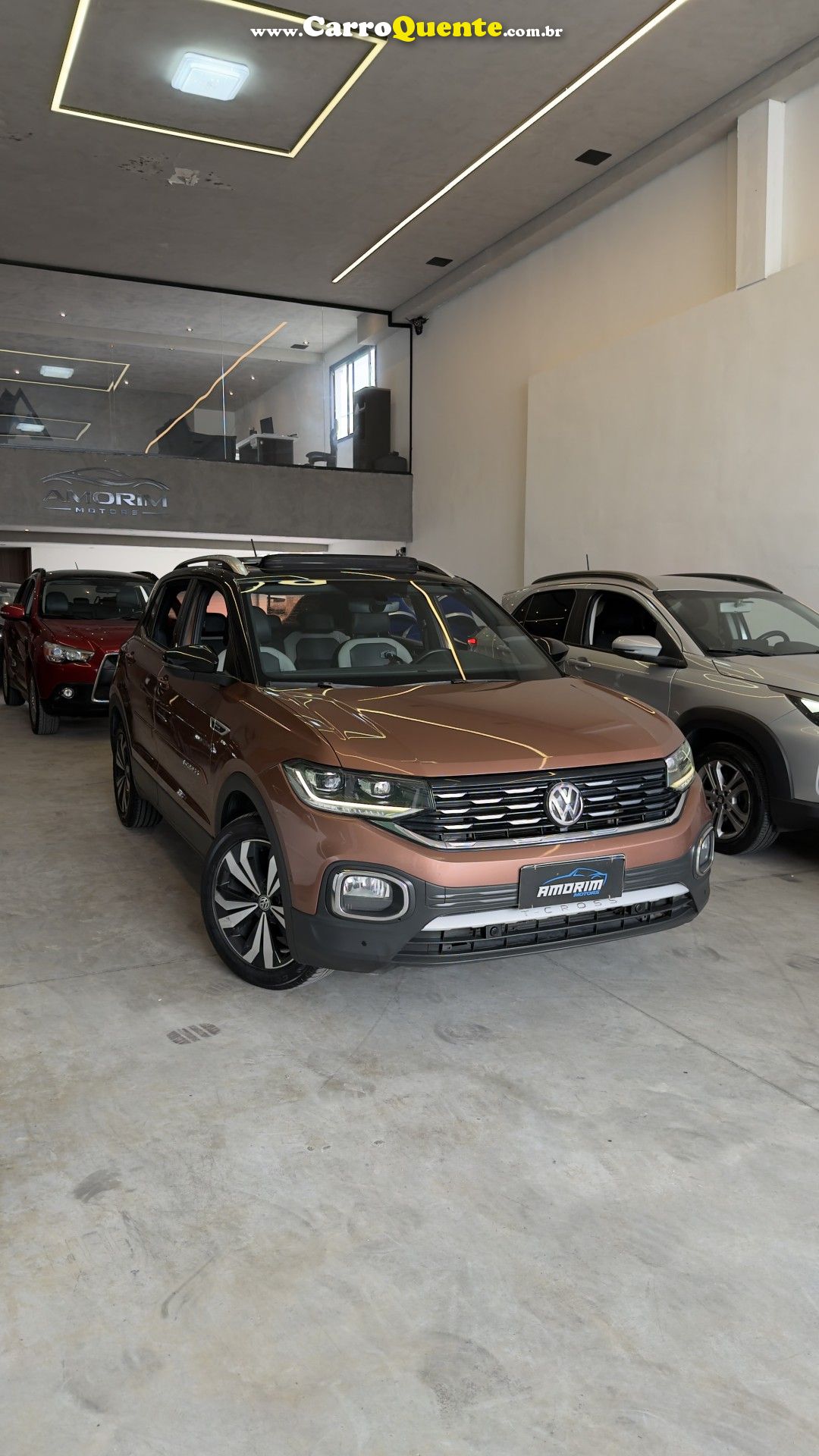 VOLKSWAGEN   T-CROSS HIGHLINE 1.4 TSI FLEX 16V 5P AUT   MARROM 2020 1.4 FLEX - Loja