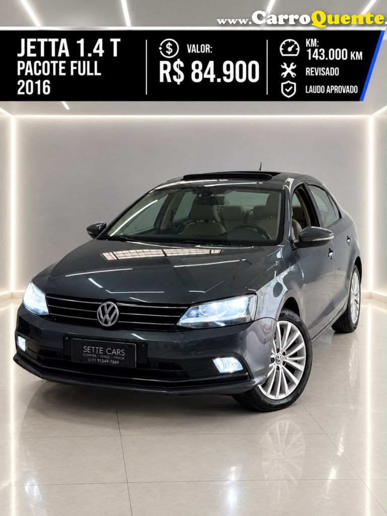 VOLKSWAGEN   JETTA COMFORTLINE 1.4 TSI 16V 4P AUT.   CINZA 2016 1.4 GASOLINA - Loja