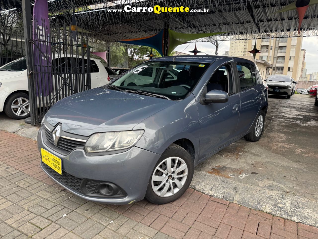 RENAULT   SANDERO EXPRESSION HI-POWER 1.0 16V 5P   CINZA 2015 1.0 FLEX - Loja