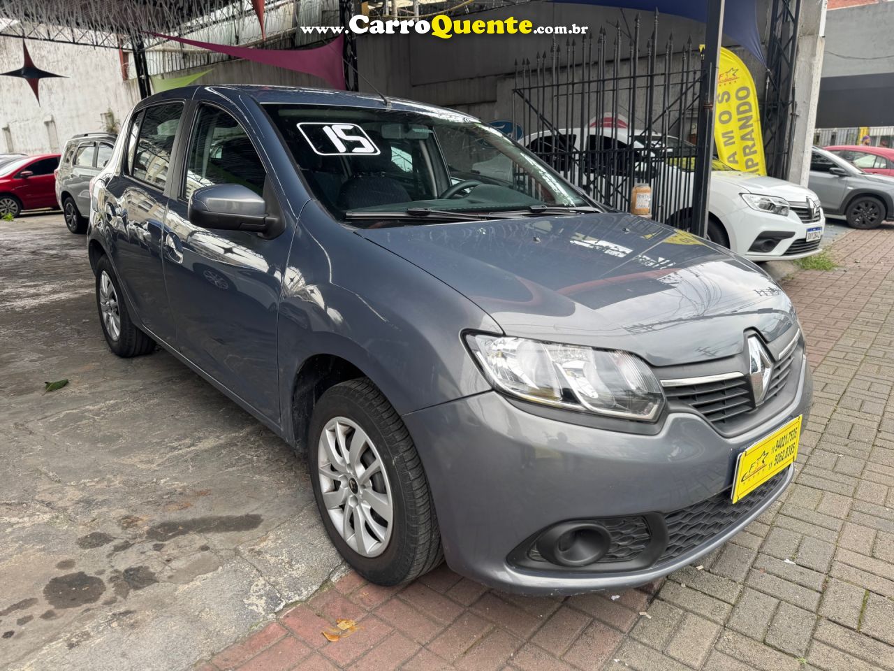 RENAULT   SANDERO EXPRESSION HI-POWER 1.0 16V 5P   CINZA 2015 1.0 FLEX - Loja