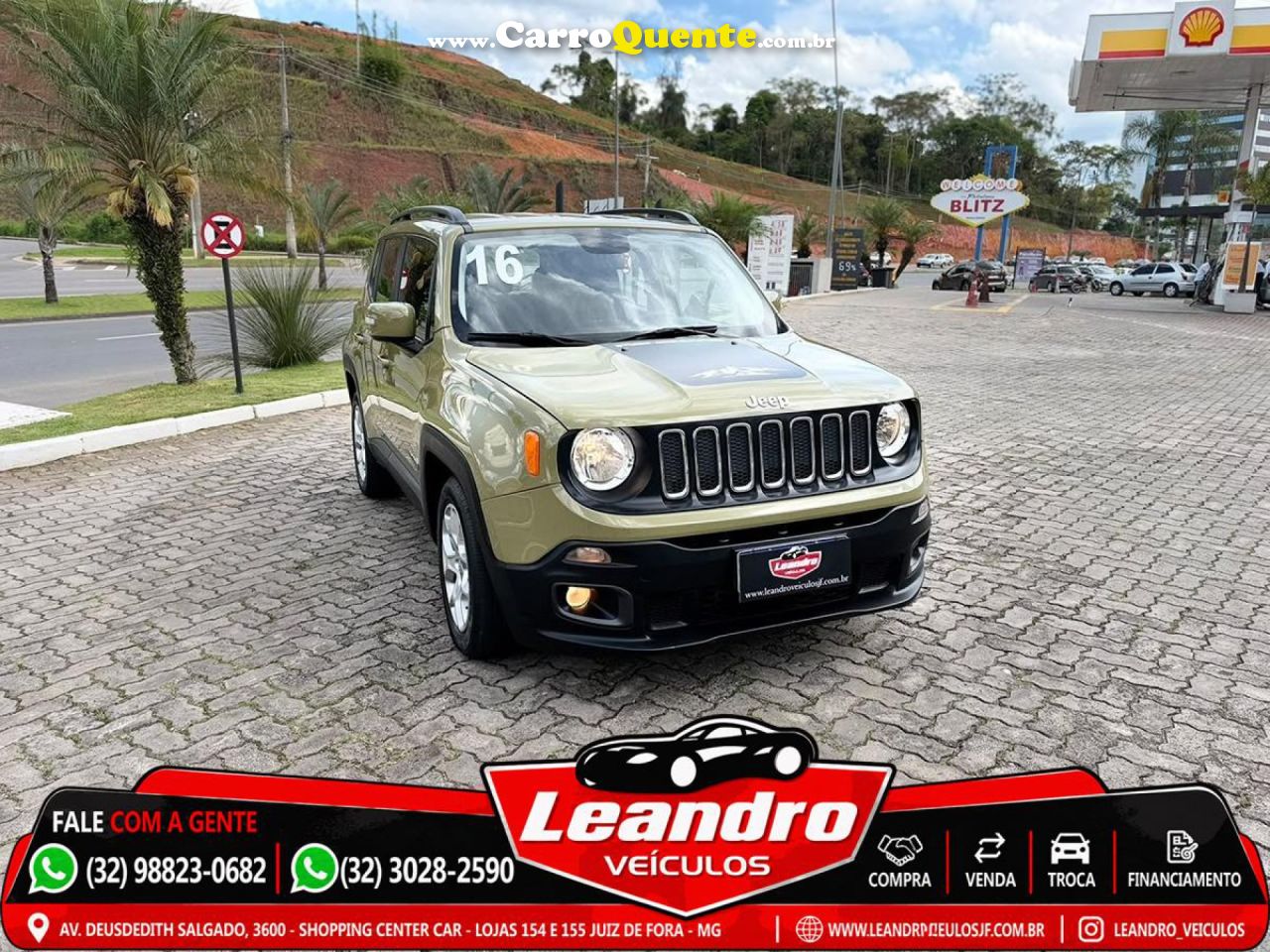 JEEP   RENEGADE LONGITUDE 1.8 4X2 FLEX 16V AUT.   VERDE 2016 1.8 FLEX - Loja