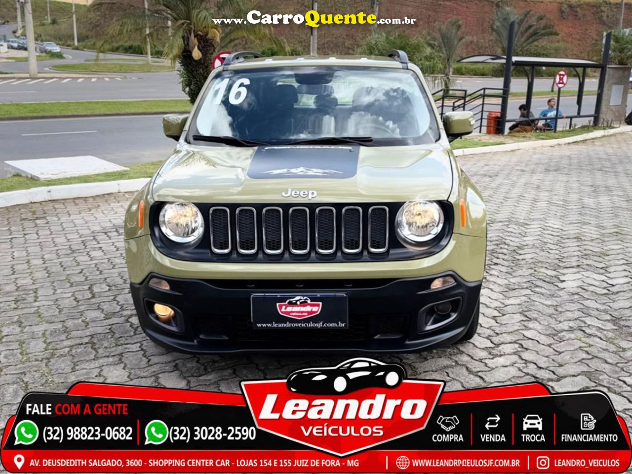 JEEP   RENEGADE LONGITUDE 1.8 4X2 FLEX 16V AUT.   VERDE 2016 1.8 FLEX - Loja