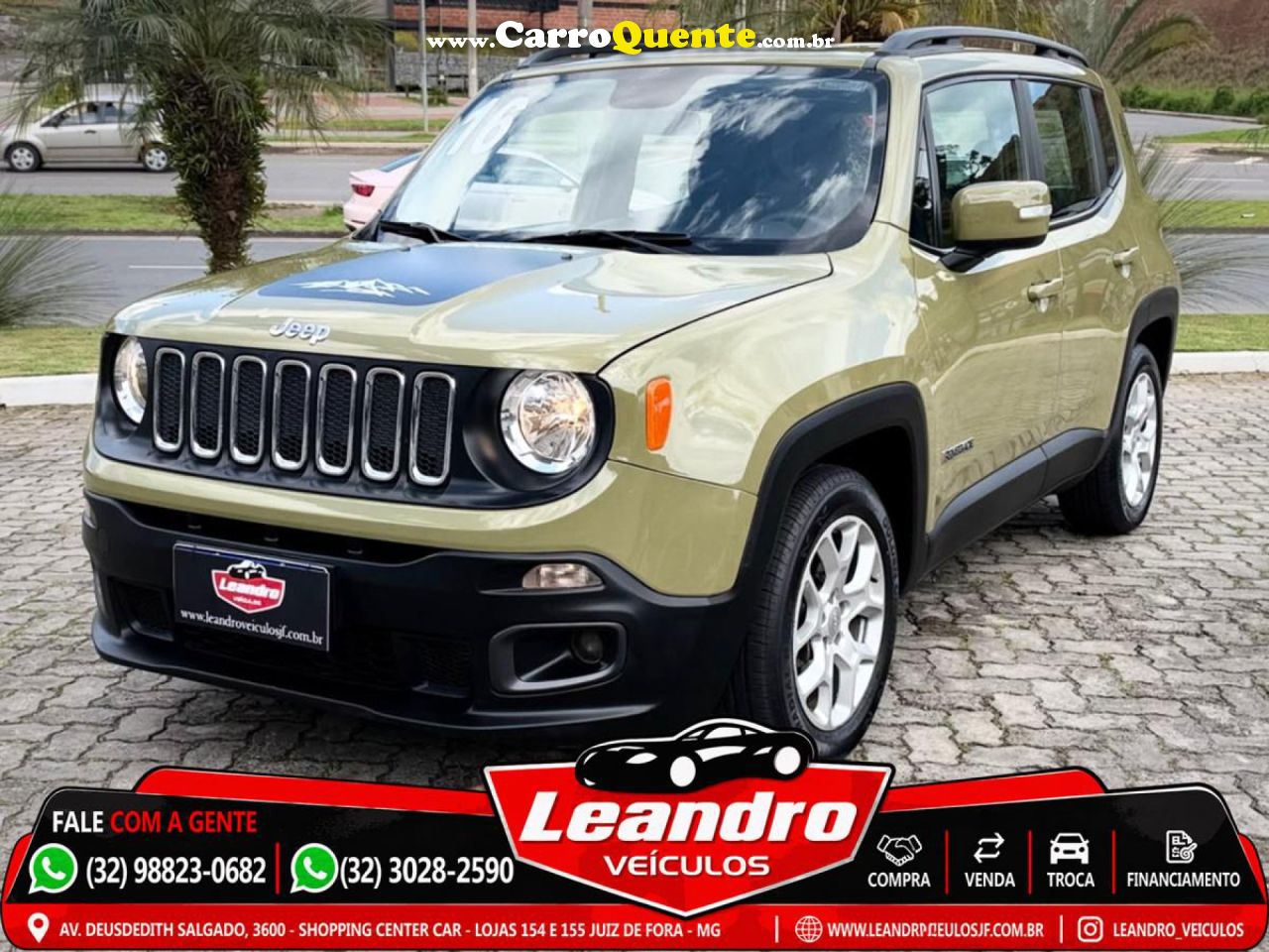 JEEP   RENEGADE LONGITUDE 1.8 4X2 FLEX 16V AUT.   VERDE 2016 1.8 FLEX - Loja
