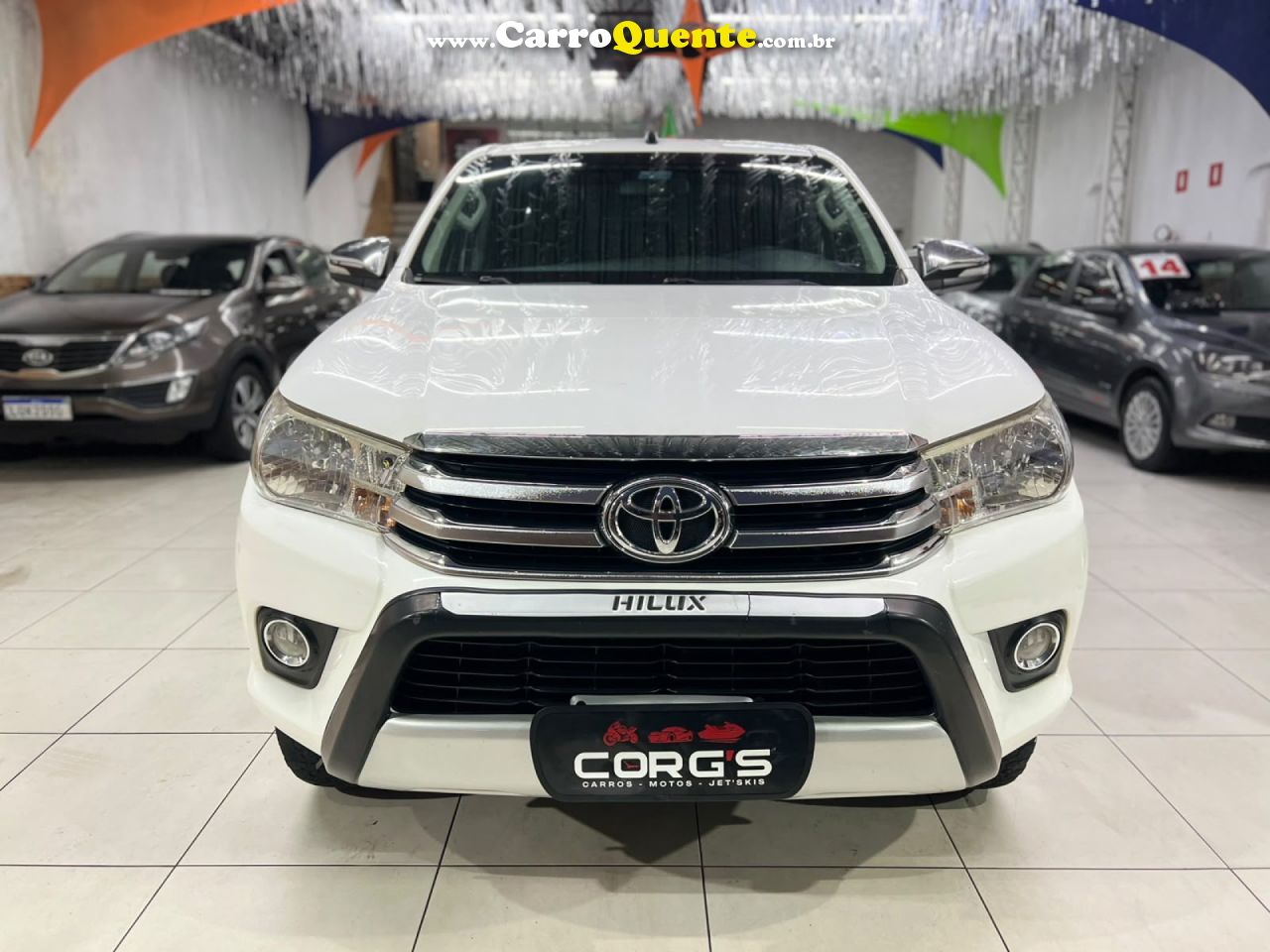TOYOTA   HILUX CD SRV 4X2 2.7 FLEX 16V AUT.   BRANCO 2017 2.7 FLEX - Loja