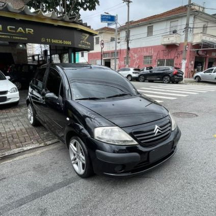 CITROËN   C3 GLX 1.6 1.6 FLEX 16V 5P   PRETO 2008 1.6 FLEX