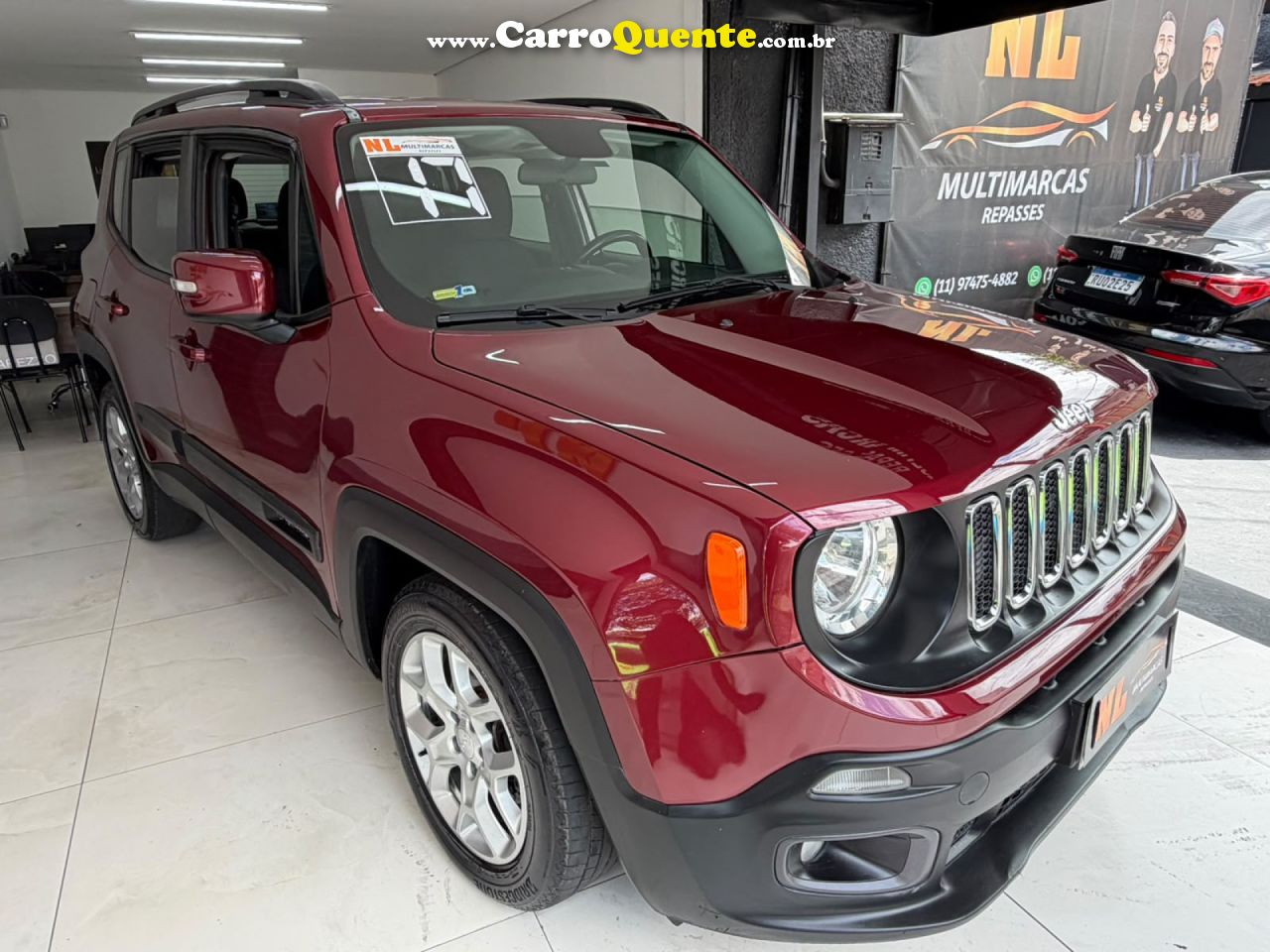 JEEP   RENEGADE LONGITUDE 1.8 4X2 FLEX 16V AUT.   VINHO 2017 1.8 FLEX - Loja