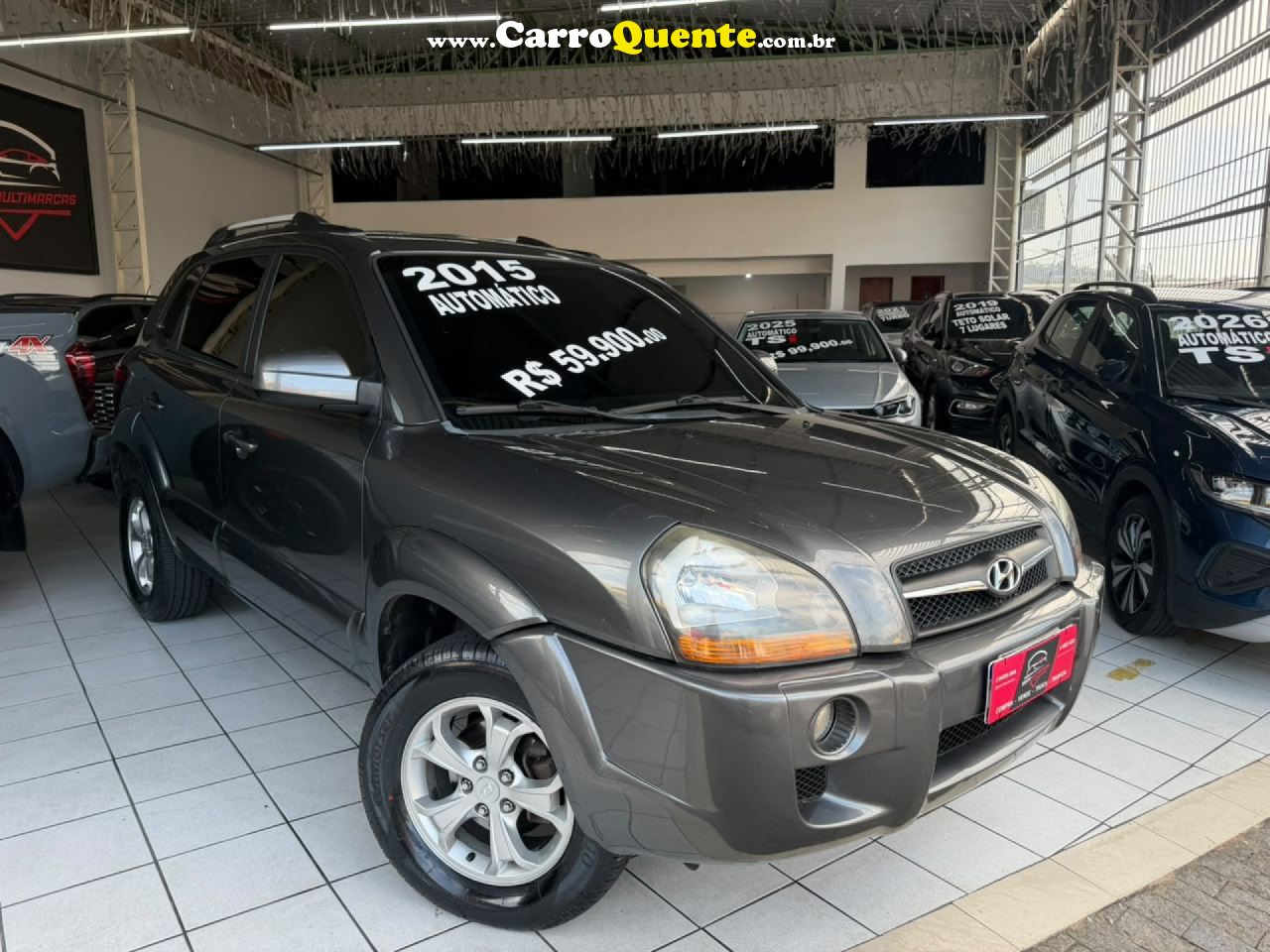 HYUNDAI   TUCSON 2.0 16V FLEX AUT.   CINZA 2015 2.0 FLEX - Loja