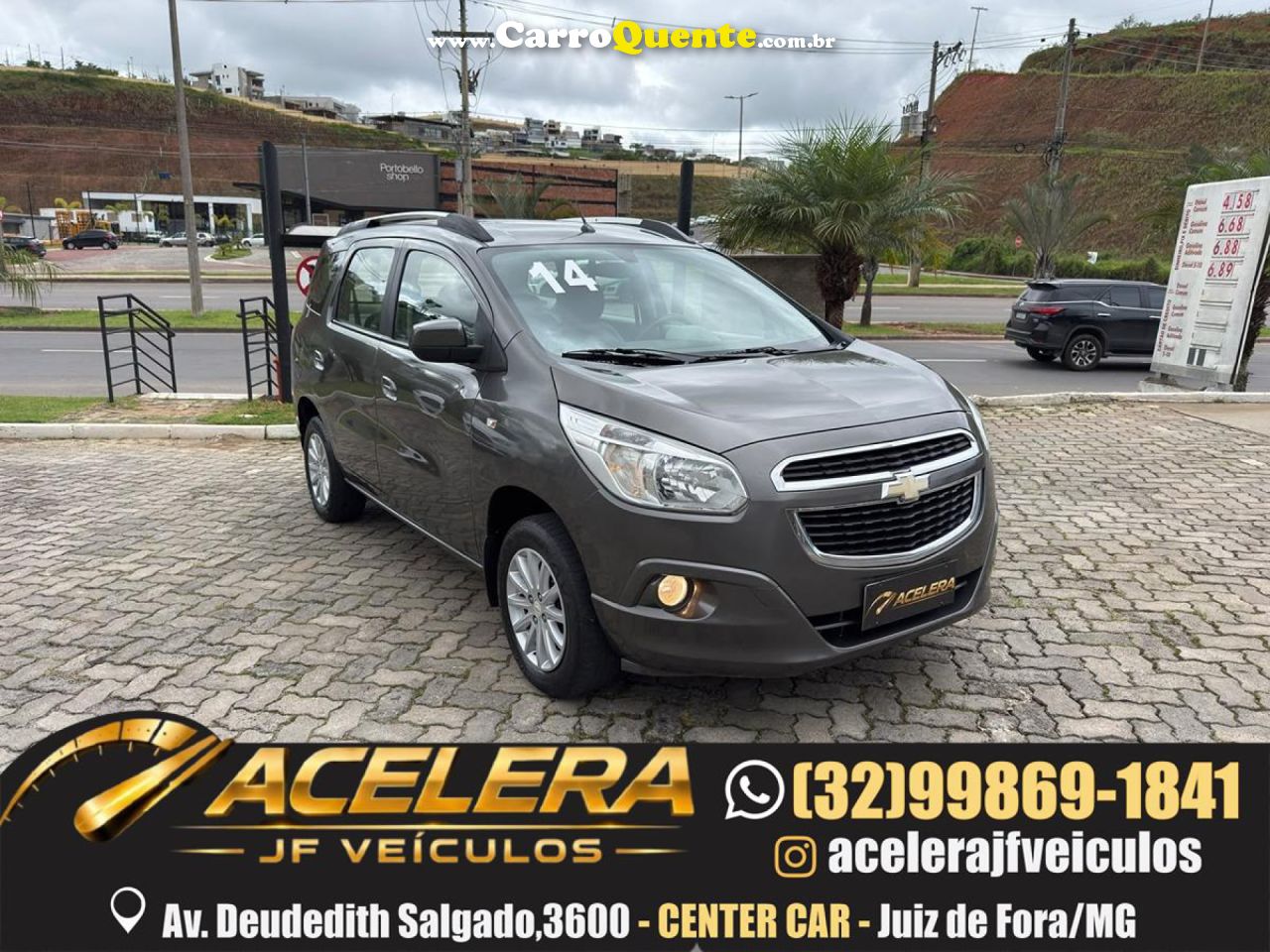 CHEVROLET   SPIN LT 1.8 8V ECONO.FLEX 5P AUT.   CINZA 2014 1.8 FLEX - Loja