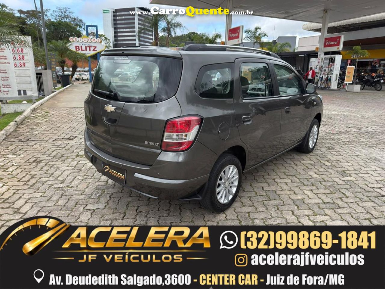 CHEVROLET   SPIN LT 1.8 8V ECONO.FLEX 5P AUT.   CINZA 2014 1.8 FLEX - Loja