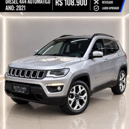 JEEP   COMPASS LONGITUDE 2.0 4X2 FLEX 16V AUT.   PRATA 2021 2.0 FLEX